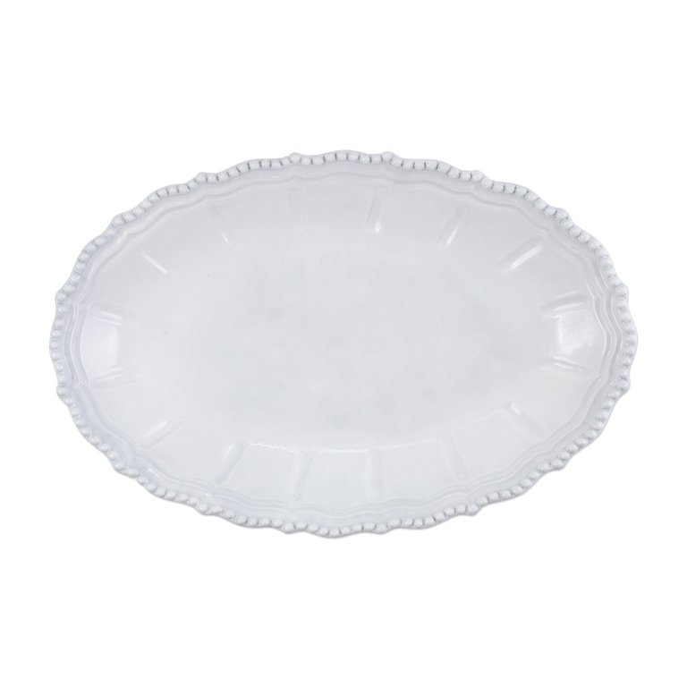 Incanto Baroque Large Oval Shallow Bowl - White