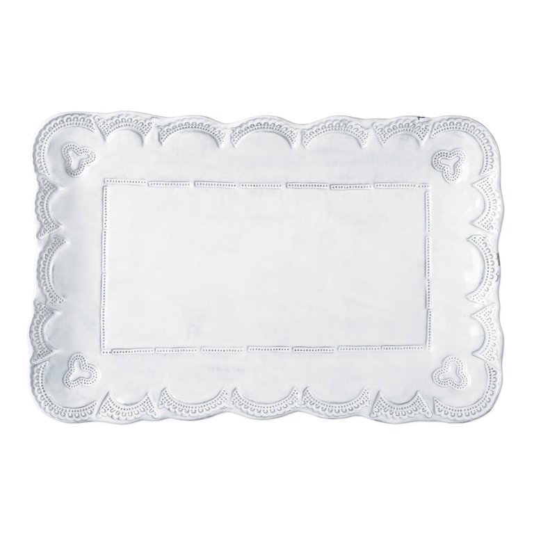 Incanto Lace Small Rectangular Platter - White