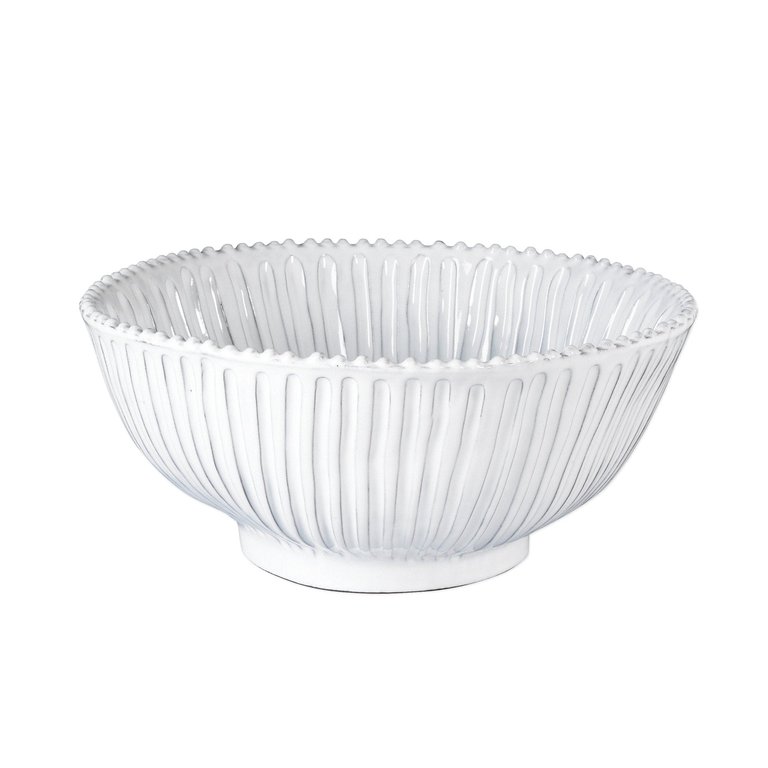 Incanto Stripe Large Serving Bowl - White