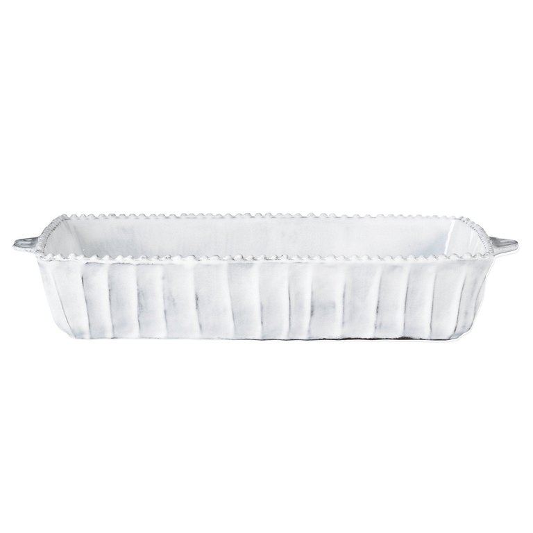 Incanto Stripe Medium Rectangular Baking Dish - White