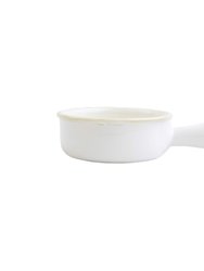 Italian Bakers Small Round Baker With Large Handle - White