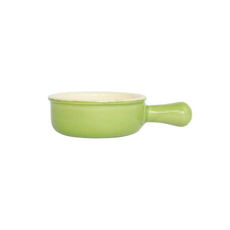 Italian Bakers Small Round Baker With Large Handle - Green
