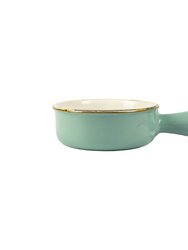 Italian Bakers Small Round Baker With Large Handle - Aqua