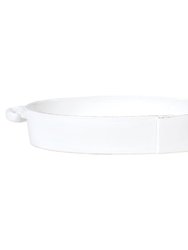 Lastra Handled Oval Baker - White