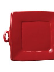 Lastra Red Handled Square Platter - Red