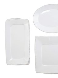 Lastra White 3-Piece Serveware Set