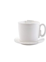 Lastra White Cup and Saucer