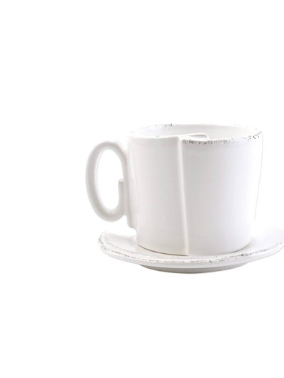 Vietri Lastra White Cup and Saucer product