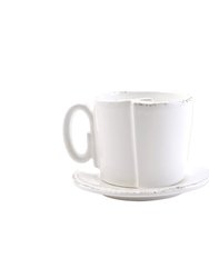 Lastra White Cup and Saucer - White