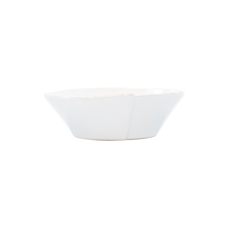 Lastra White Small Oval Bowl - White