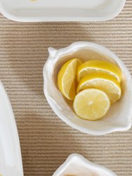 Limoni White Figural Lemon Condiment Bowl