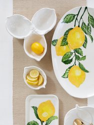 Limoni White Figural Lemon Three-Part Server