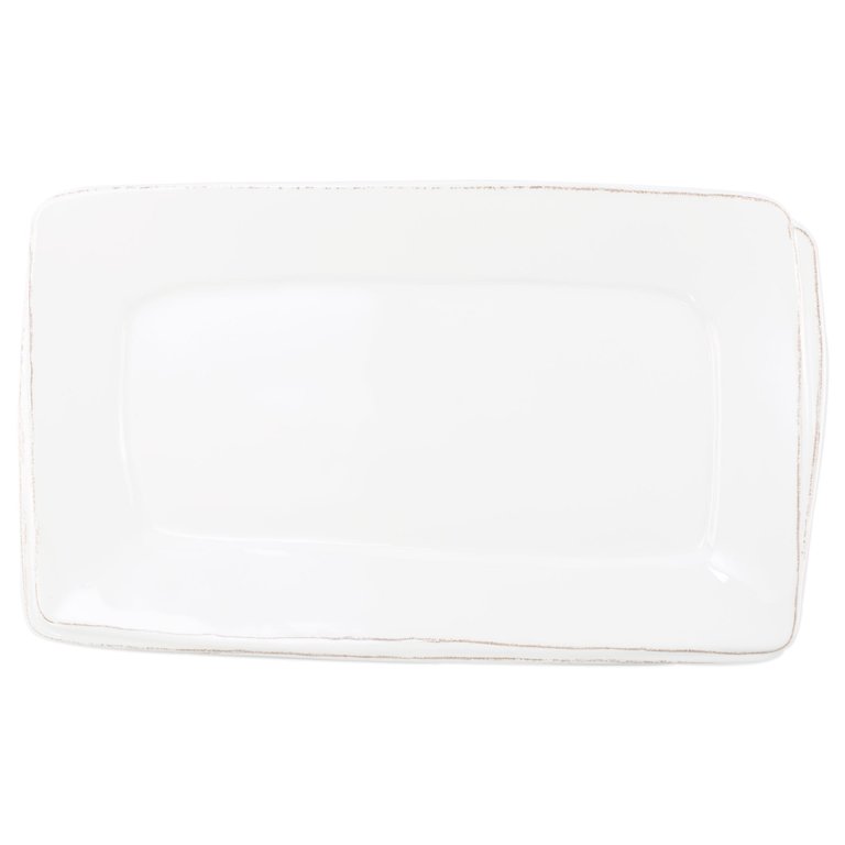 Melamine Lastra White Rectangular Platter - White