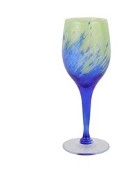 Nuvola Green And Blue Wine Glass
