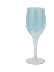 Nuvola Light Blue And White Wine Glass