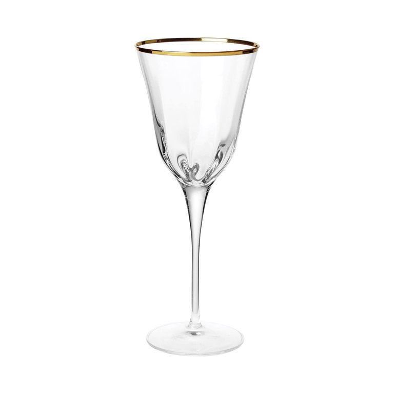 Optical Gold Wine Glass - Gold