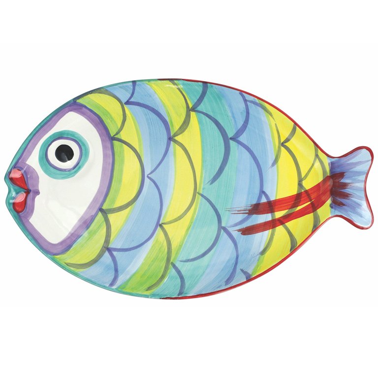 Pesci Colorati Figural Fish Platter - Handpainted