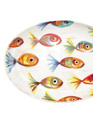 Pesci Colorati Oval Platter - Handpainted
