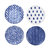 Santorini Assorted Salad Plates - Set Of 4 - Blue