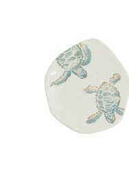 Tartaruga Turtle With Body Salad Plate - Aqua
