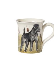 Wildlife Black Hunting Dog Mug - Handpainted