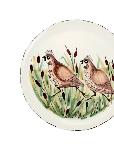 Vietri Wildlife Quail Round Platter product