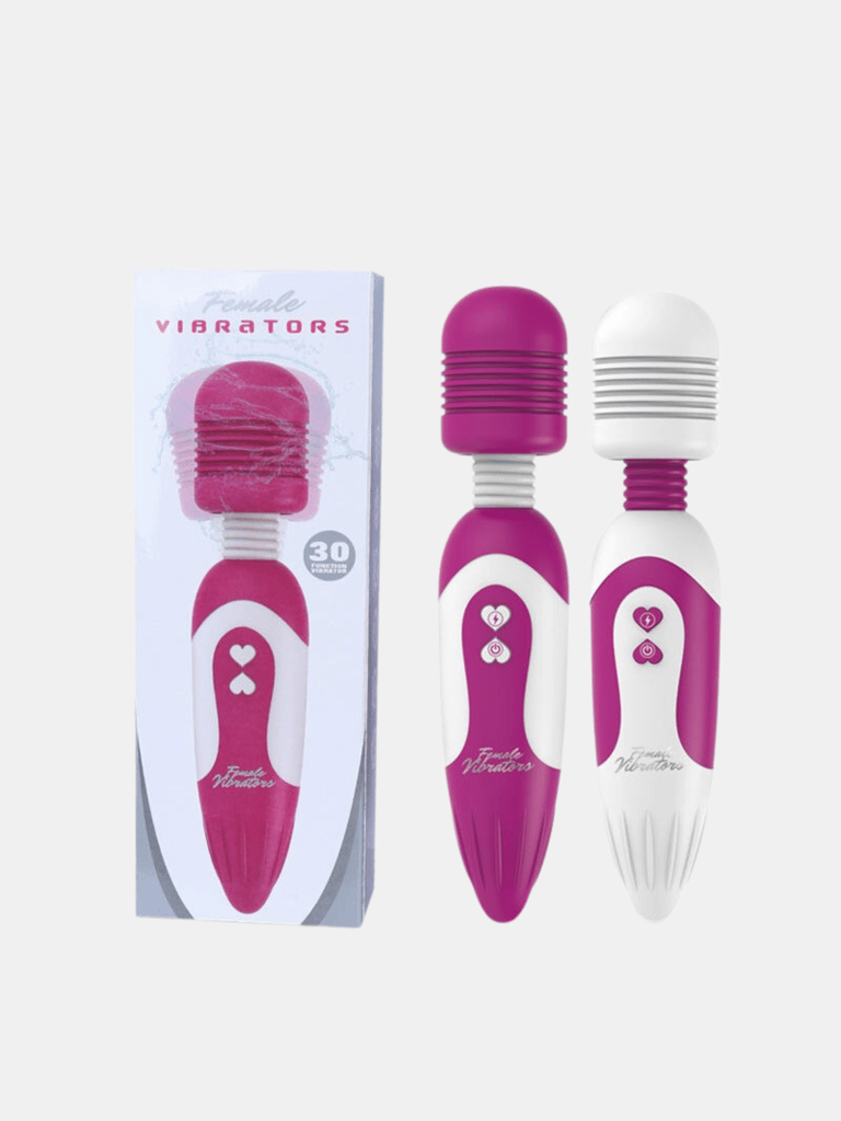 30 Frequency  Dual Wand Vibrator - Purple White Combo Color