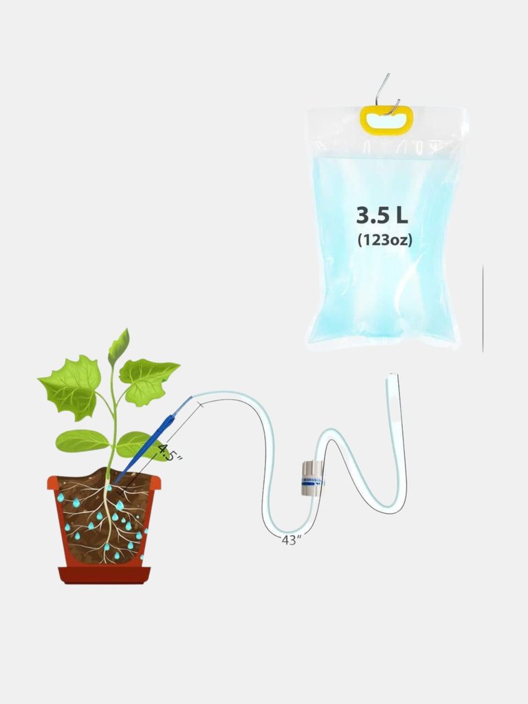 3.5L IV Plant Life Drip Watering Bag With Adjustable Automatic Plant Watering System Waterer Spikes Plant Life Support Watering Bag