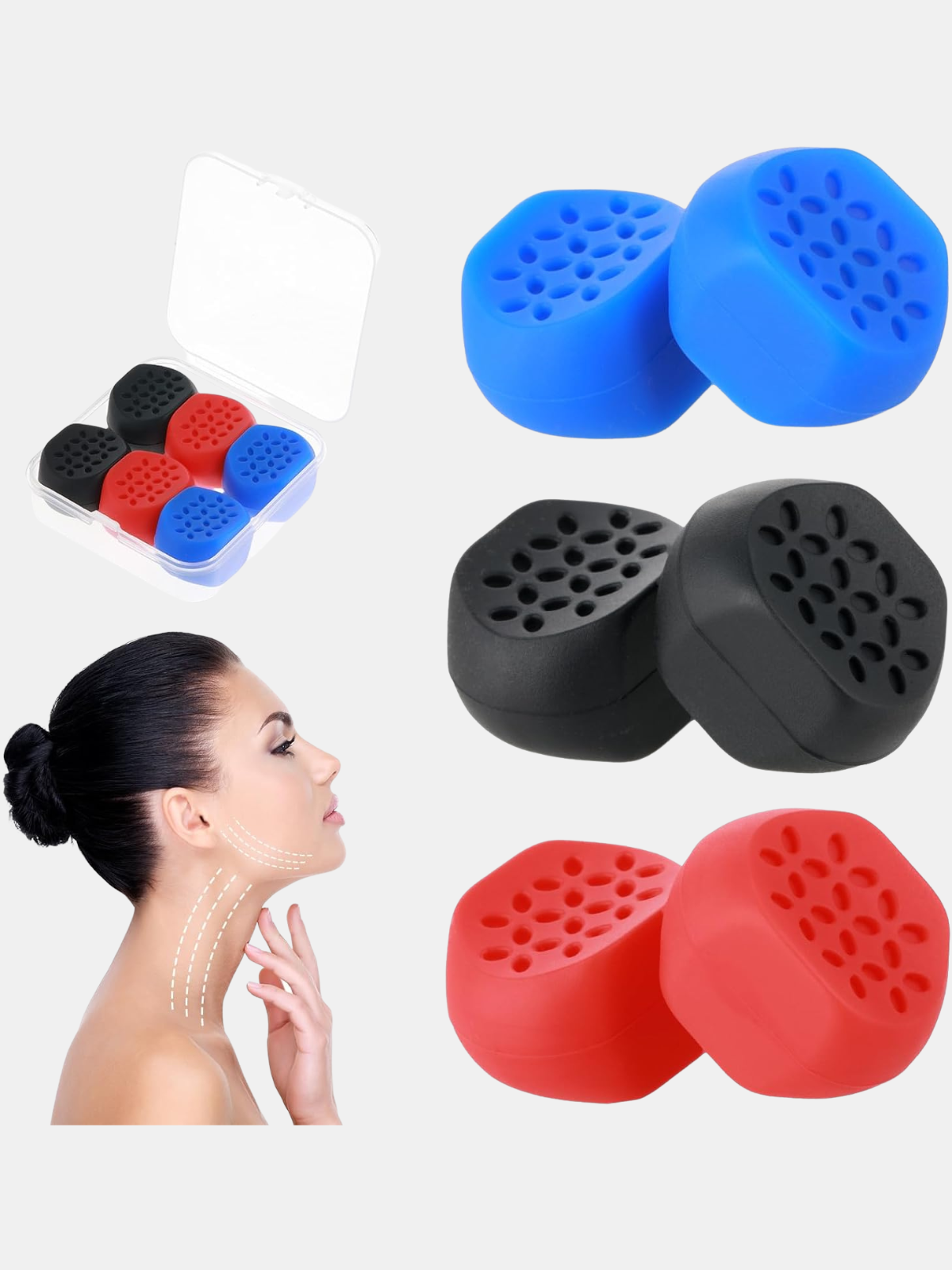 BetterZ Jaw Exerciser Facial High Tenacity Silicone Household Chin Trainer  for Home