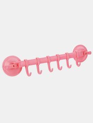 Adjustable 6 In 1 Bathroom Plastic Corner Hooks Suction Cup Towel Bar, Kitchen, Laundry Room, Mudroom - Any Color