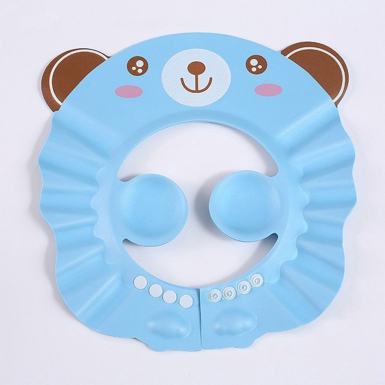 Adjustable Shower Cap For Kids With Ear Protection - Blue