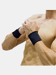 Adjustable Sport Wristband Weight Lifting Gym Wrist Support/Magnetic Heated Wrist Band - Bulk 3 Sets - Black