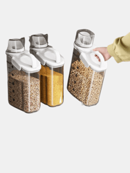 Airtight Food Storage Container, Grain Transparent Tank Cereal Dispenser For Rice Flour, Food & Liquid Storage - White 1500ml
