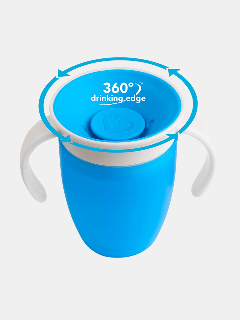 Baby Learning Drinking Cup 360 Degree Non Spill Trainer Water Cup baby 360 Cup With Two Handles - Blue