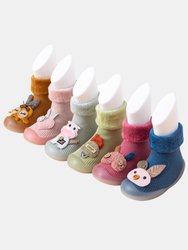 Babycare Toddler Baby Sock Shoes Boys Girls Anti-Slip Slippers Shoes Toddler(Black/Pink Colors Only)