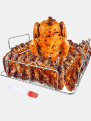 Barbecue BBQ Tools Stainless Steel Chicken Rib Rosting Stand Rack