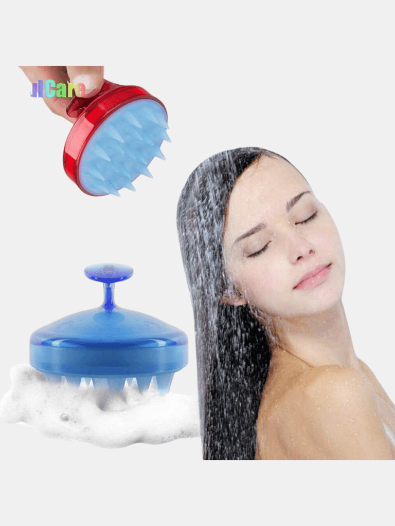 Bath Massage Soft Silicone Scalp Hair Shower Brush - Violet