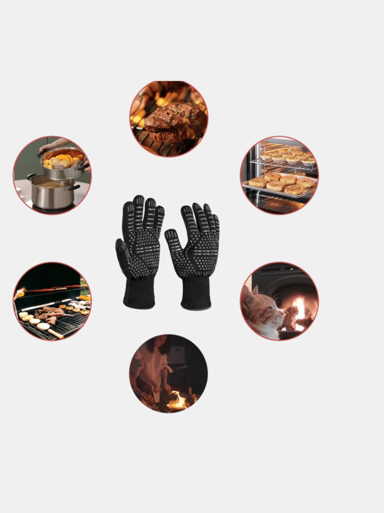 BBQ Grill Gloves & Multi Grill Rack Pack - Bulk 3 Sets