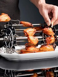 BBQ Steel Metal Roaster Rotisserie Skewers Needle Cage Oven Rotisserie Motor Kebab Maker Grill - Bulk 3 Sets