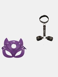 BDSM Neck Restraint And Upscale Cat Mask Costume Multi Pack