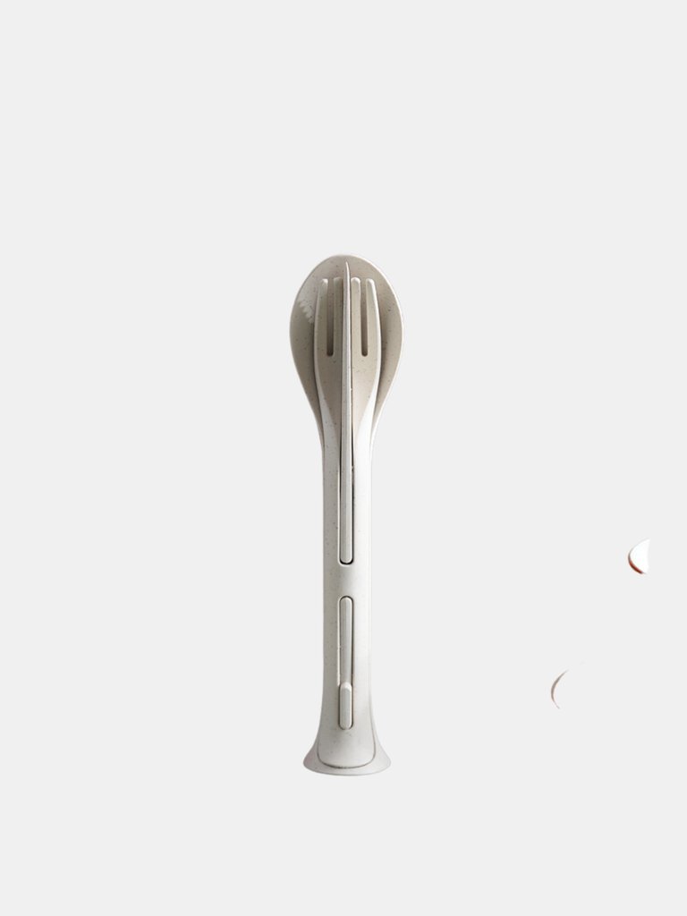 Biodegradable Reusable Wheat Straw Cutlery Set - Creme