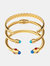 Bohemian Style 18K Gold Braided Steel Wire Open Ended Bracelet - Bulk 3 Sets