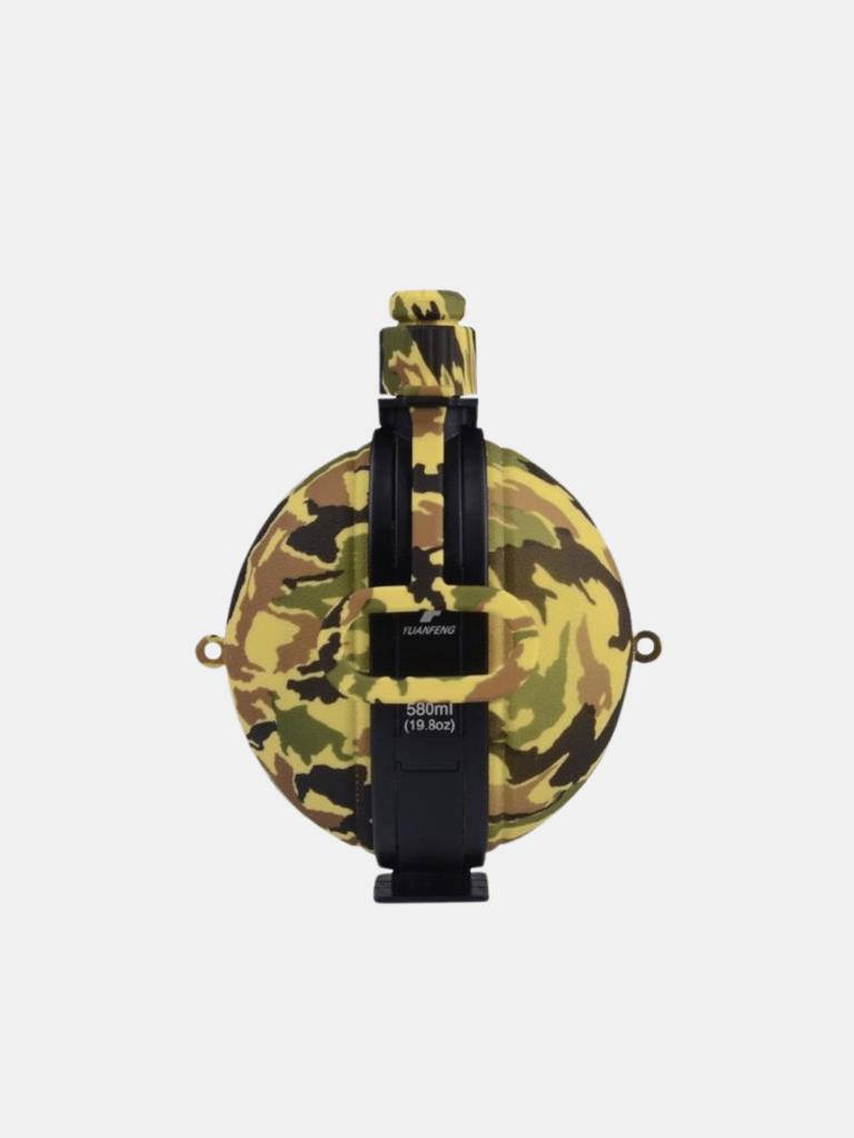 Camouflage Portable Silicone Compass Collapsible Survival BPA Free Water Bottles - Bulk 3 Sets