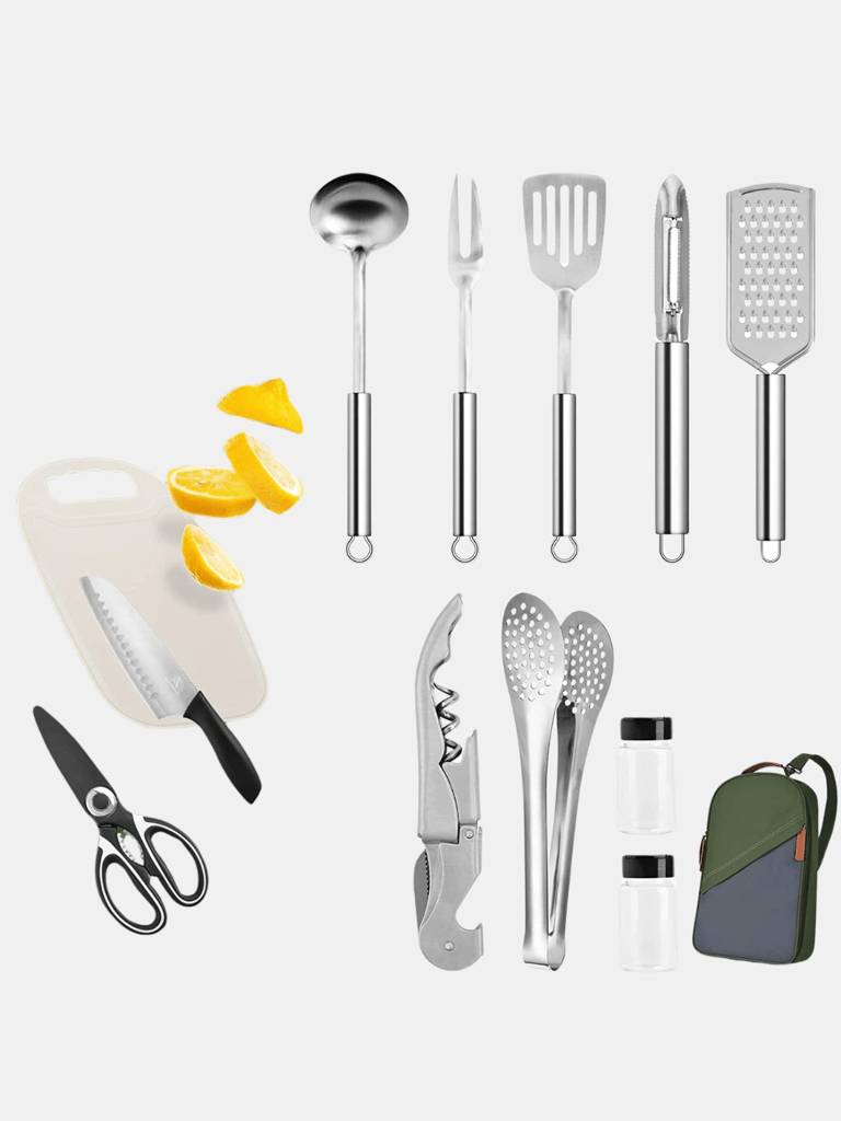 Camping Utensil Set Camping Kitchen Set Cookware 13 Pcs Accessories With Case - Bulk 3 Sets