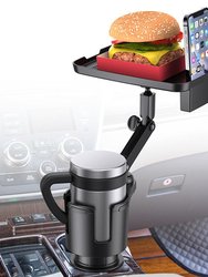 Car Cup Holder Expander With Tray 360°Rotating Table Adjustable Base - Bulk 3 Sets