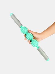 Cellulite And Sore Muscles 3 Balls Version - Neck, Leg, Back, Body Roller Deep Tissue Massage Stick Tools - Green