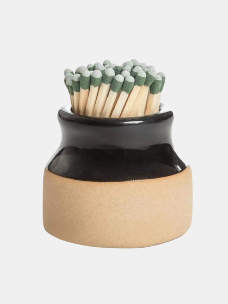 Ceramic Match Holder With Striker Match Jar - Bulk 3 Sets