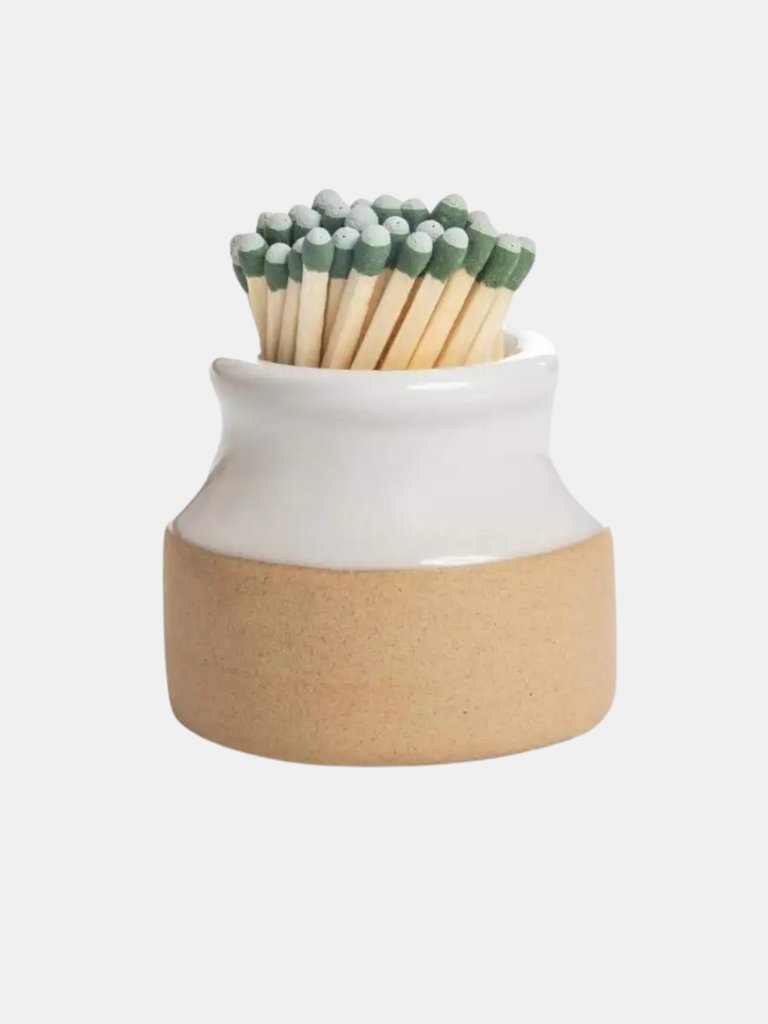 Ceramic Match Holder With Striker Match Jar - Bulk 3 Sets