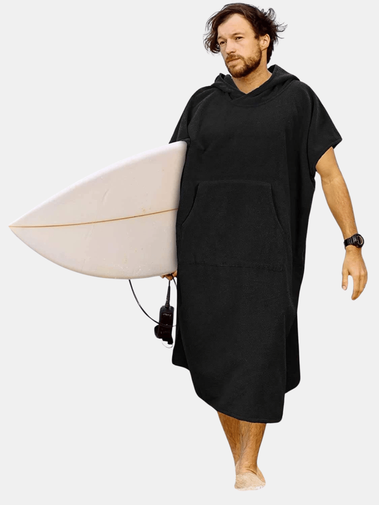 Changing Robe with Hood Quick Dry Microfiber Wetsuit Changing Towel with Pocket for Surfing Men Women(Bulk 3 Sets) - Black