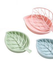 Classy Leaf Shape Holder Non Slip Soap Dish - Bulk 3 Sets